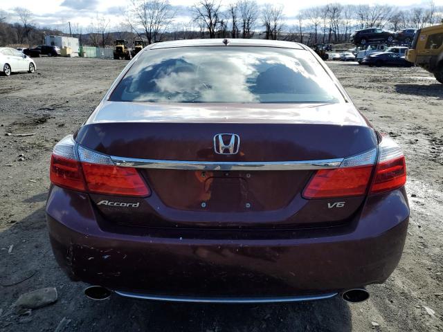 1HGCR3F85EA001455 - 2014 HONDA ACCORD EXL BURGUNDY photo 6