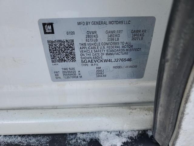 5GAEVCKW4LJ276546 - 2020 BUICK ENCLAVE AVENIR WHITE photo 12
