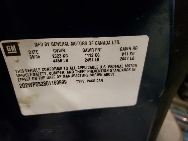 2G2WP552361160999 - 2006 PONTIAC GRAND PRIX 青色 照片 12