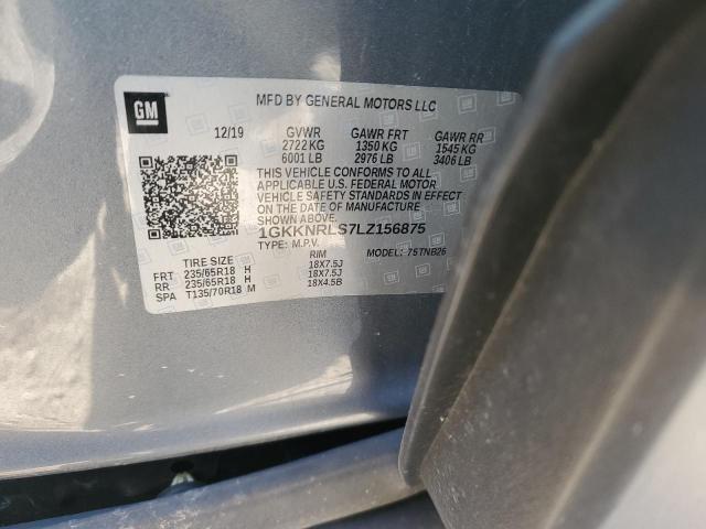 1GKKNRLS7LZ156875 - 2020 GMC ACADIA SLE GRAY photo 12