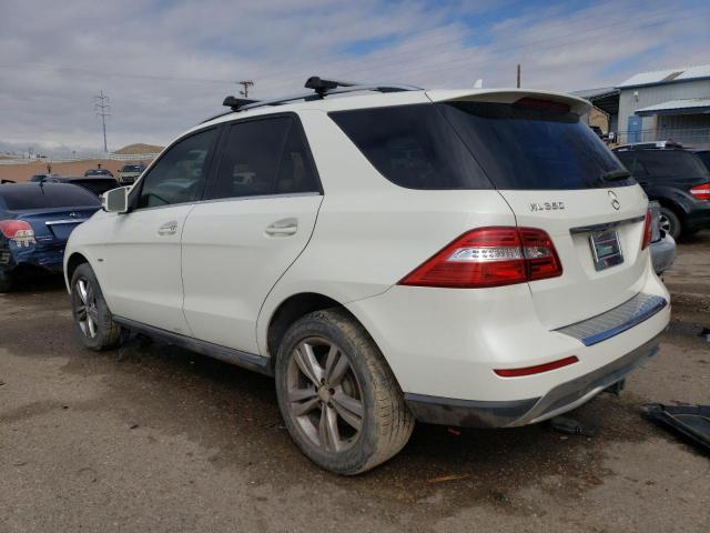 4JGDA5HB6CA037971 - 2012 MERCEDES-BENZ ML 350 4MATIC WHITE photo 2