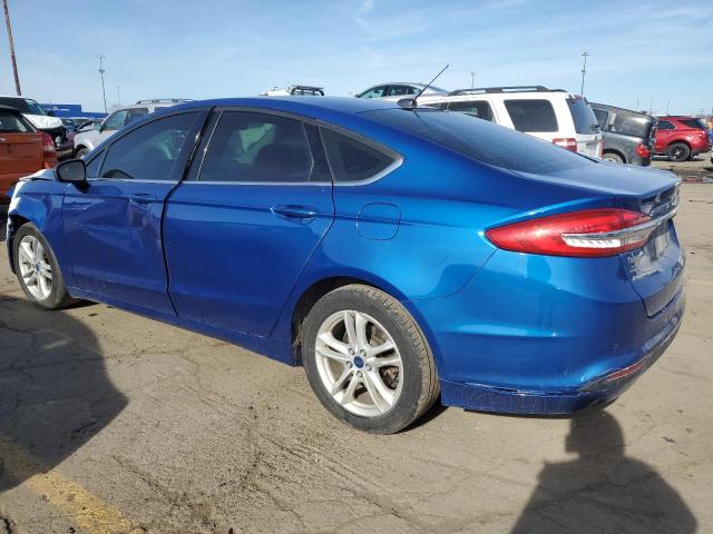 3FA6P0H70JR108679 - 2018 FORD FUSION SE BLUE photo 2