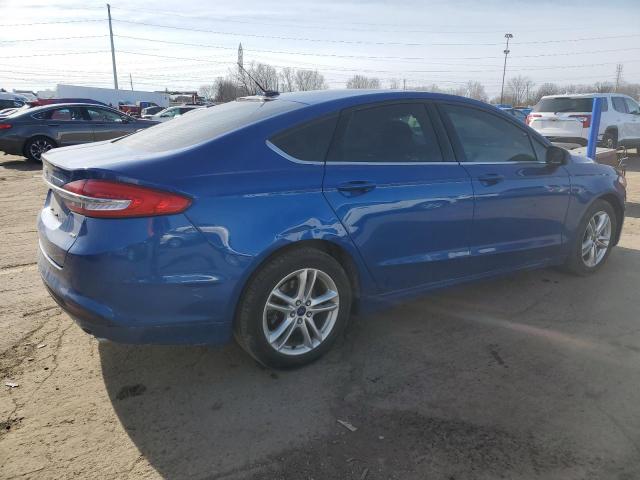 3FA6P0H70JR108679 - 2018 FORD FUSION SE BLUE photo 3