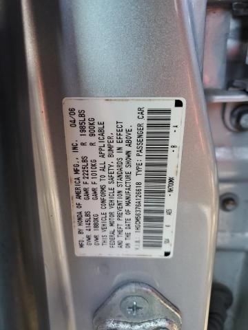 1HGCM56376A126618 - 2006 HONDA ACCORD SE SILVER photo 12