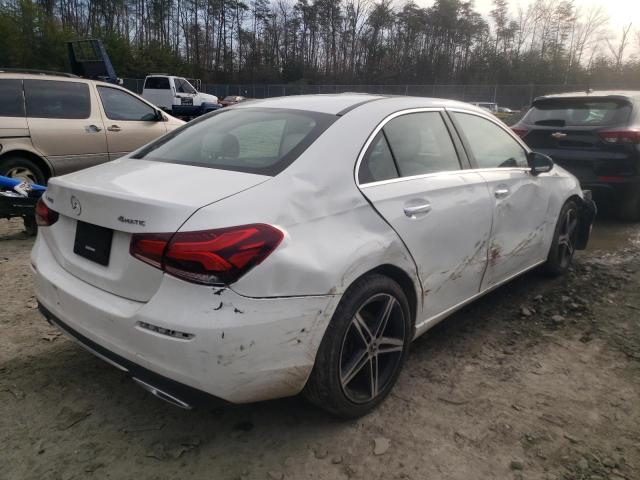 W1K3G4FB3MJ283590 - 2021 MERCEDES-BENZ A 220 4MATIC WHITE photo 3