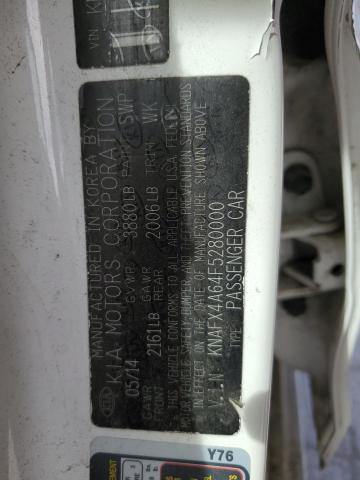 KNAFX4A64F5280000 - 2015 KIA FORTE LX WHITE photo 12