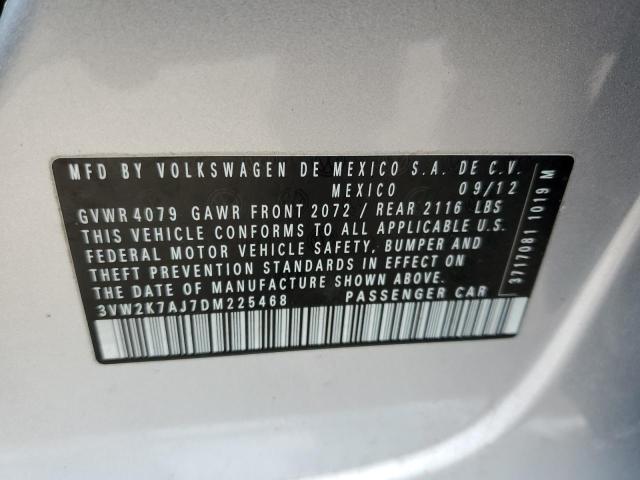 3VW2K7AJ7DM225468 - 2013 VOLKSWAGEN JETTA BASE فضي صورة 12