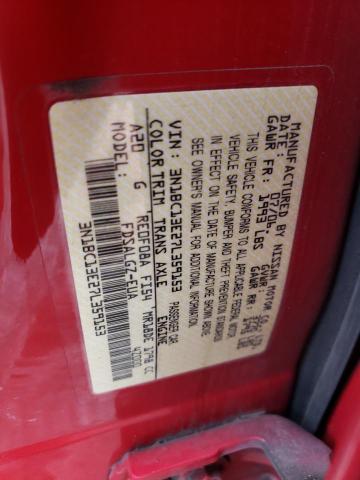 3N1BC13E27L359153 - 2007 NISSAN VERSA S RED photo 13