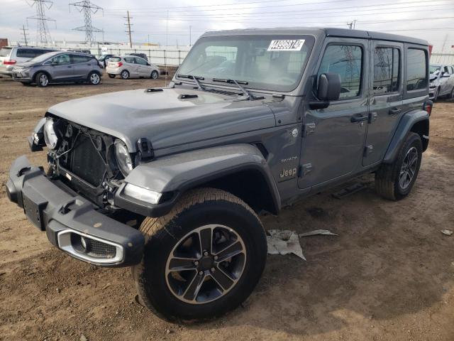 1C4HJXEN1PW695111 - 2023 JEEP WRANGLER SAHARA GRAY photo 1