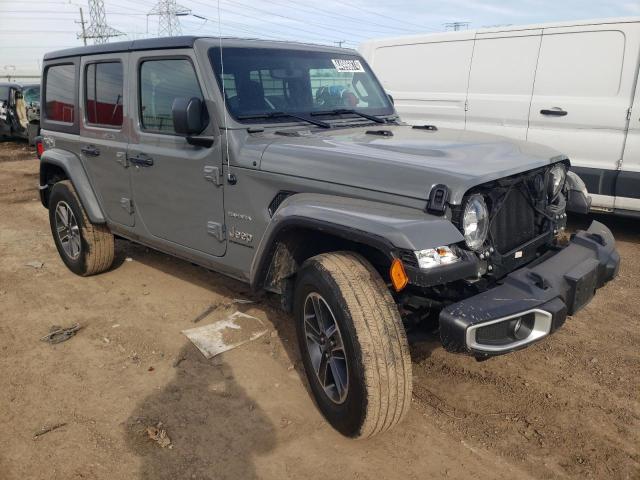 1C4HJXEN1PW695111 - 2023 JEEP WRANGLER SAHARA GRAY photo 4