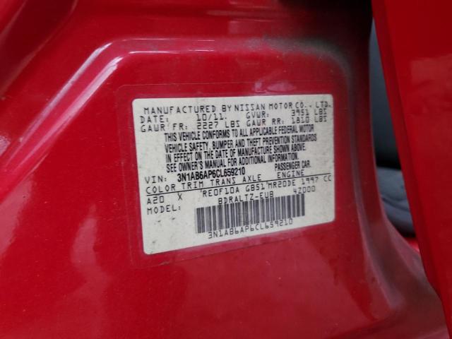 3N1AB6AP6CL659210 - 2012 NISSAN SENTRA 2.0 RED photo 12