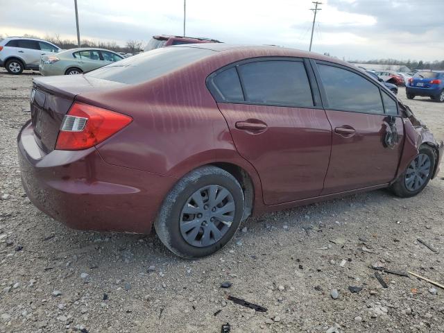 2HGFB2F5XCH579437 - 2012 HONDA CIVIC LX MAROON photo 3