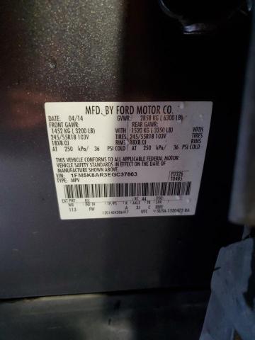 1FM5K8AR3EGC37863 - 2014 FORD EXPLORER POLICE INTERCEPTOR GRAY photo 14