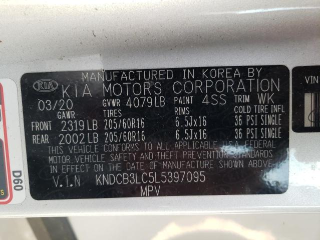 KNDCB3LC5L5397095 - 2020 KIA NIRO LX SILVER photo 12