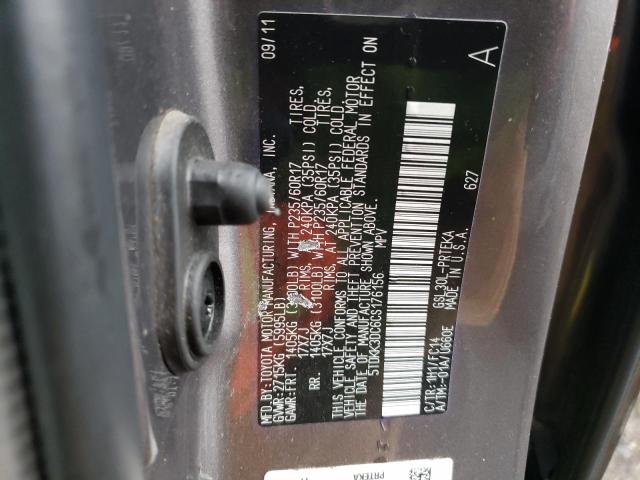 5TDKK3DC6CS176156 - 2012 TOYOTA SIENNA LE GRAY photo 14