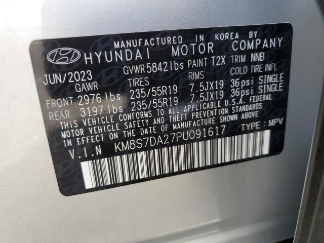 KM8S7DA27PU091617 - 2023 HYUNDAI SANTA FE LIMITED SILVER photo 13