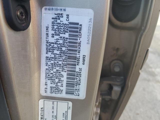 4T1BE32K03U121470 - 2003 TOYOTA CAMRY LE BEIGE photo 12