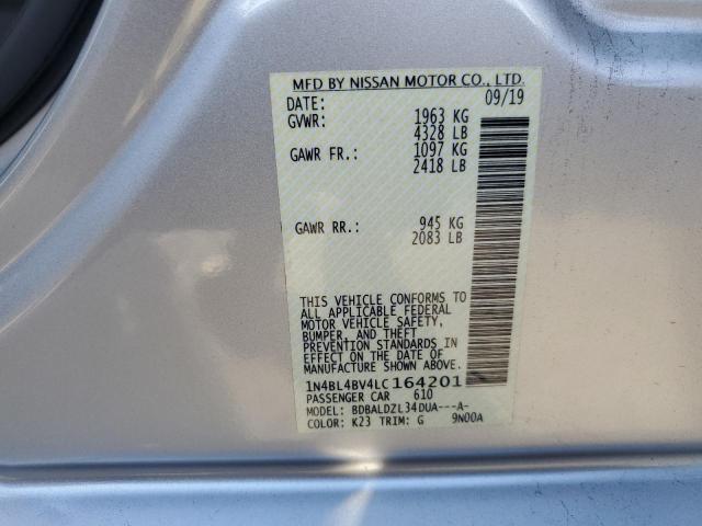 1N4BL4BV4LC164201 - 2020 NISSAN ALTIMA S SILVER photo 13