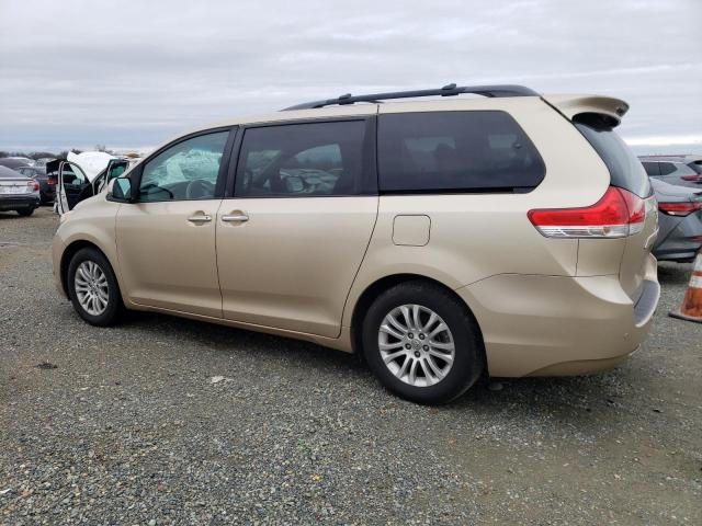 5TDYK3DC1BS156728 - 2011 TOYOTA SIENNA XLE TAN photo 2