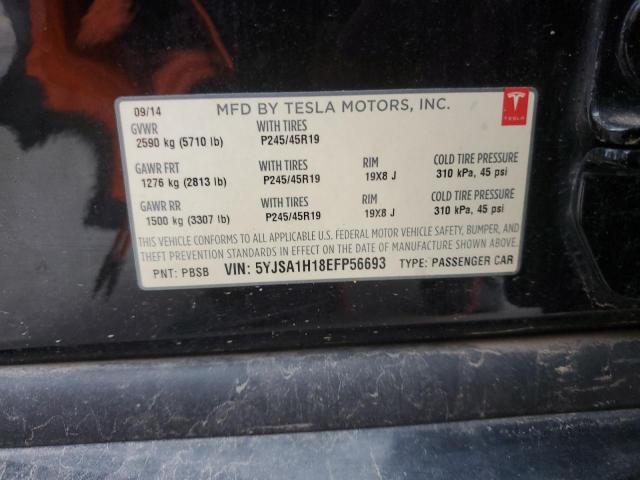 5YJSA1H18EFP56693 - 2014 TESLA MODEL S ლურჯი ფოტო 12