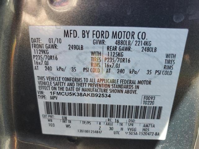 1FMCU5K38AKB92534 - 2010 FORD ESCAPE HYBRID BLUE photo 13