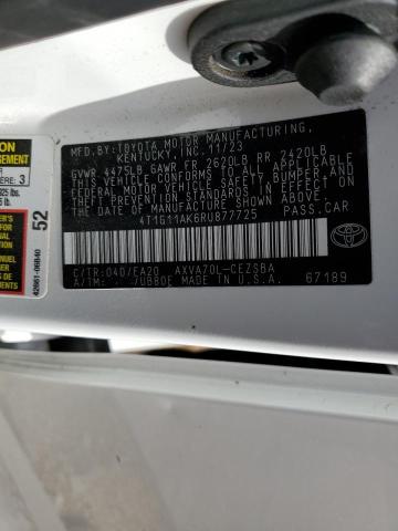 4T1G11AK6RU877725 - 2024 TOYOTA CAMRY SE NIGHT SHADE WHITE photo 12