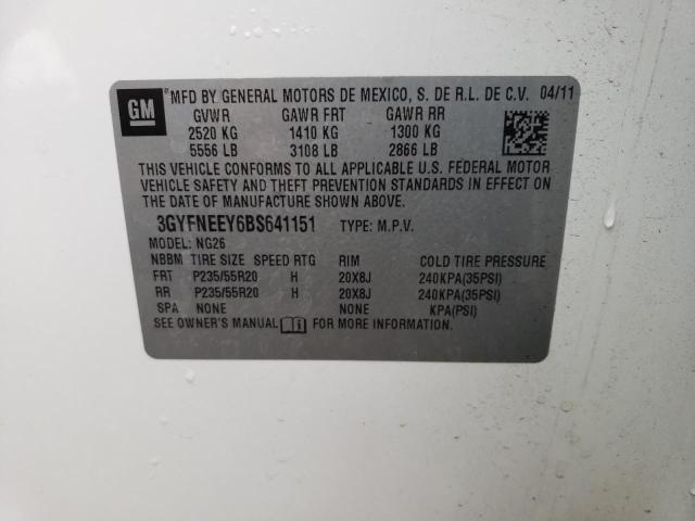 3GYFNEEY6BS641151 - 2011 CADILLAC SRX PERFORMANCE COLLECTION Ақ фото 14