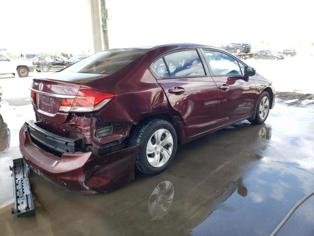 19XFB2F52EE013060 - 2014 HONDA CIVIC LX BURGUNDY photo 3