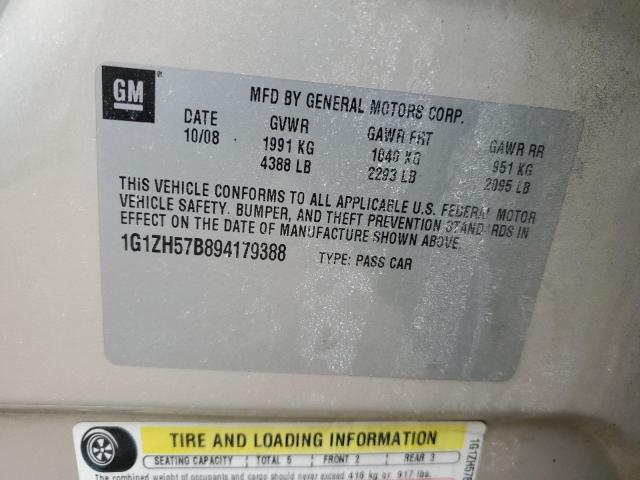 1G1ZH57B894179388 - 2009 CHEVROLET MALIBU 1LT BEIGE photo 12