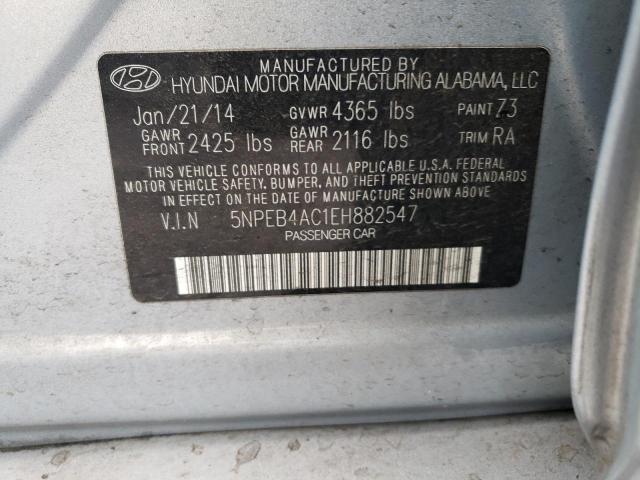 5NPEB4AC1EH882547 - 2014 HYUNDAI SONATA GLS BLUE photo 12