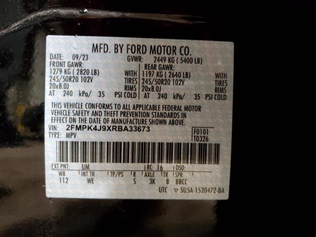 2FMPK4J9XRBA33673 - 2024 FORD EDGE SEL BLACK photo 13