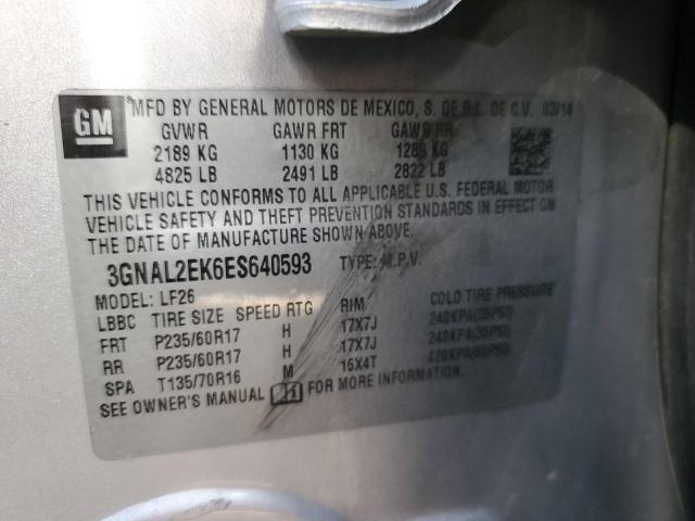 3GNAL2EK6ES640593 - 2014 CHEVROLET CAPTIVA LS 银色 照片 13