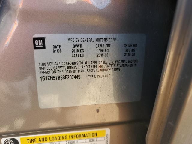 1G1ZH57B88F207449 - 2008 CHEVROLET MALIBU 1LT 金色 照片 12