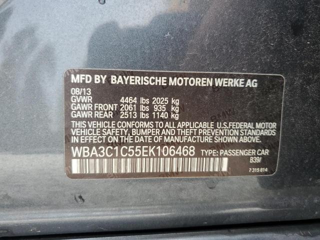 WBA3C1C55EK106468 - 2014 BMW 328 I SULEV GRAY photo 13