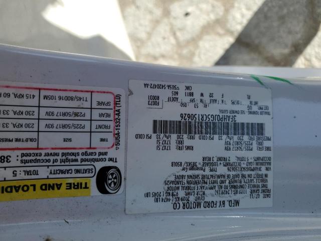 3FAHP0JG5CR150626 - 2012 FORD FUSION SEL WHITE photo 12