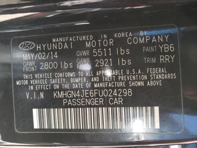 KMHGN4JE6FU024298 - 2015 HYUNDAI GENESIS 3.8L Қара фото 12