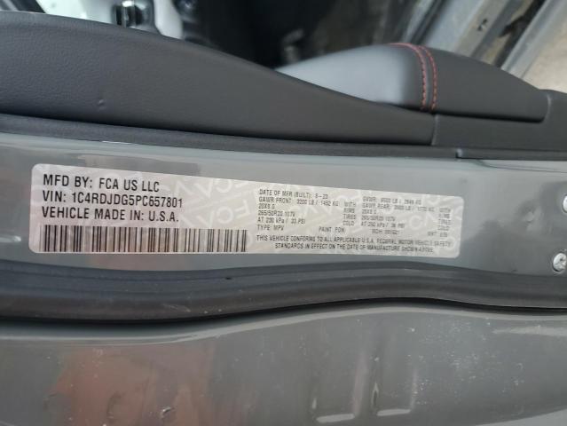 1C4RDJDG5PC657801 - 2023 DODGE DURANGO GT GRAY photo 12