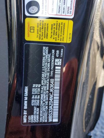 WBS33AZ04NCJ63648 - 2022 BMW M4 COMPETITION BLACK photo 12