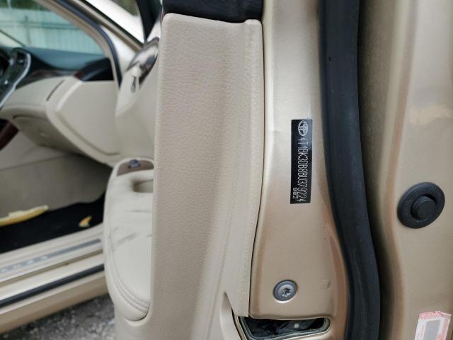 4T1BK3DB8BU379224 - 2011 TOYOTA AVALON BASE 金色 照片 12