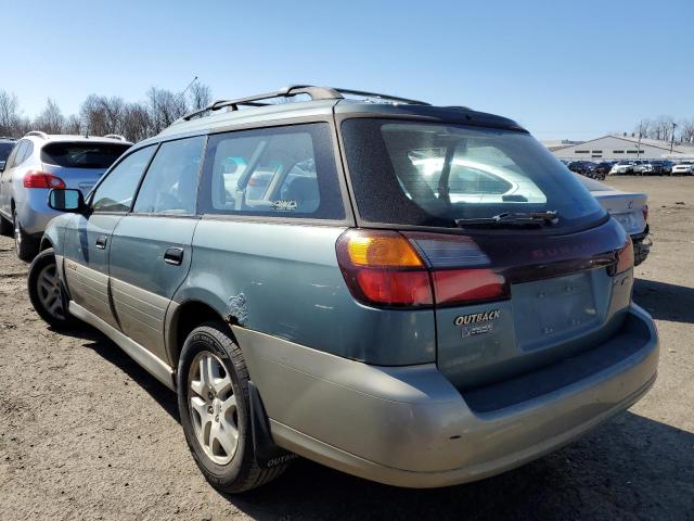4S3BH6653Y7616172 - 2000 SUBARU LEGACY OUTBACK TURQUOISE photo 2
