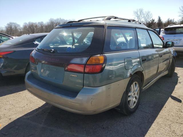 4S3BH6653Y7616172 - 2000 SUBARU LEGACY OUTBACK TURQUOISE photo 3