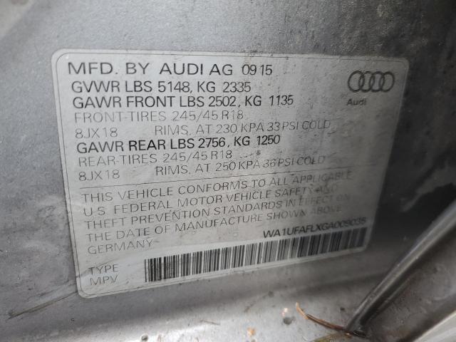 WA1UFAFLXGA009035 - 2016 AUDI A4 ALLROAD PREMIUM PLUS SILVER photo 12