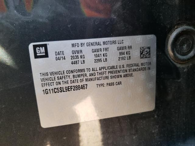 1G11C5SL9EF288467 - 2014 CHEVROLET MALIBU 1LT GRAY photo 12