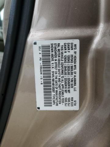 5FNRL18814B129287 - 2004 HONDA ODYSSEY EX TAN photo 13