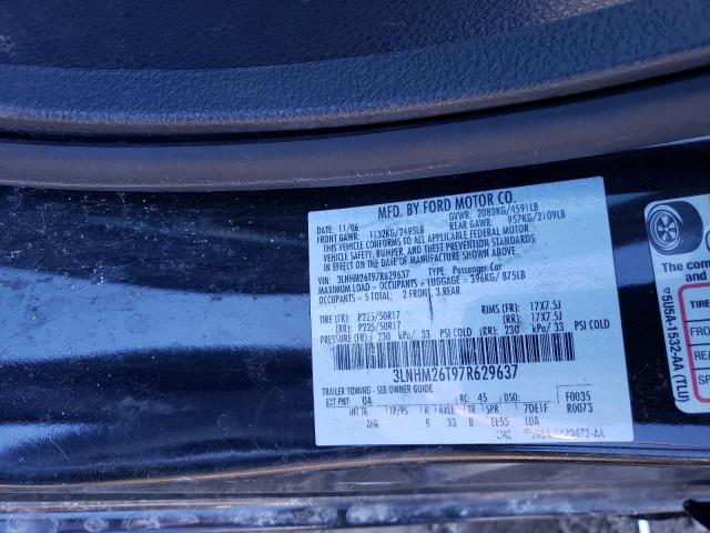 3LNHM26T97R629637 - 2007 LINCOLN MKZ BLACK photo 13