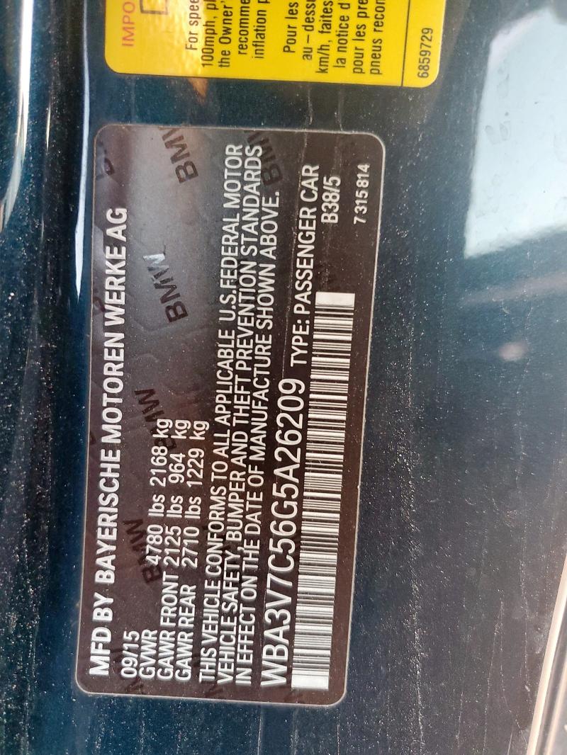 WBA3V7C56G5A26209 - 2016 BMW 428 I SULEV BLUE photo 12