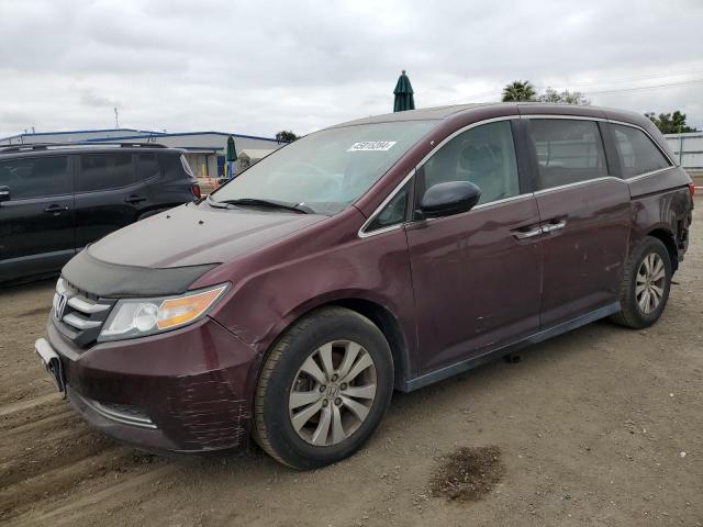 5FNRL5H65EB103668 - 2014 HONDA ODYSSEY EXL BURGUNDY photo 1