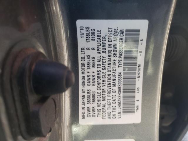 JHMZE2H36BS003364 - 2011 HONDA INSIGHT GRAY photo 13