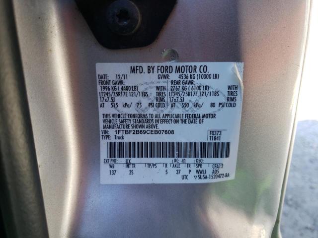 1FTBF2B69CEB07608 - 2012 FORD F250 SUPER DUTY SILVER photo 12