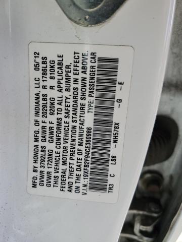 19XFB2F94CE360986 - 2012 HONDA CIVIC EXL Ağ foto 12